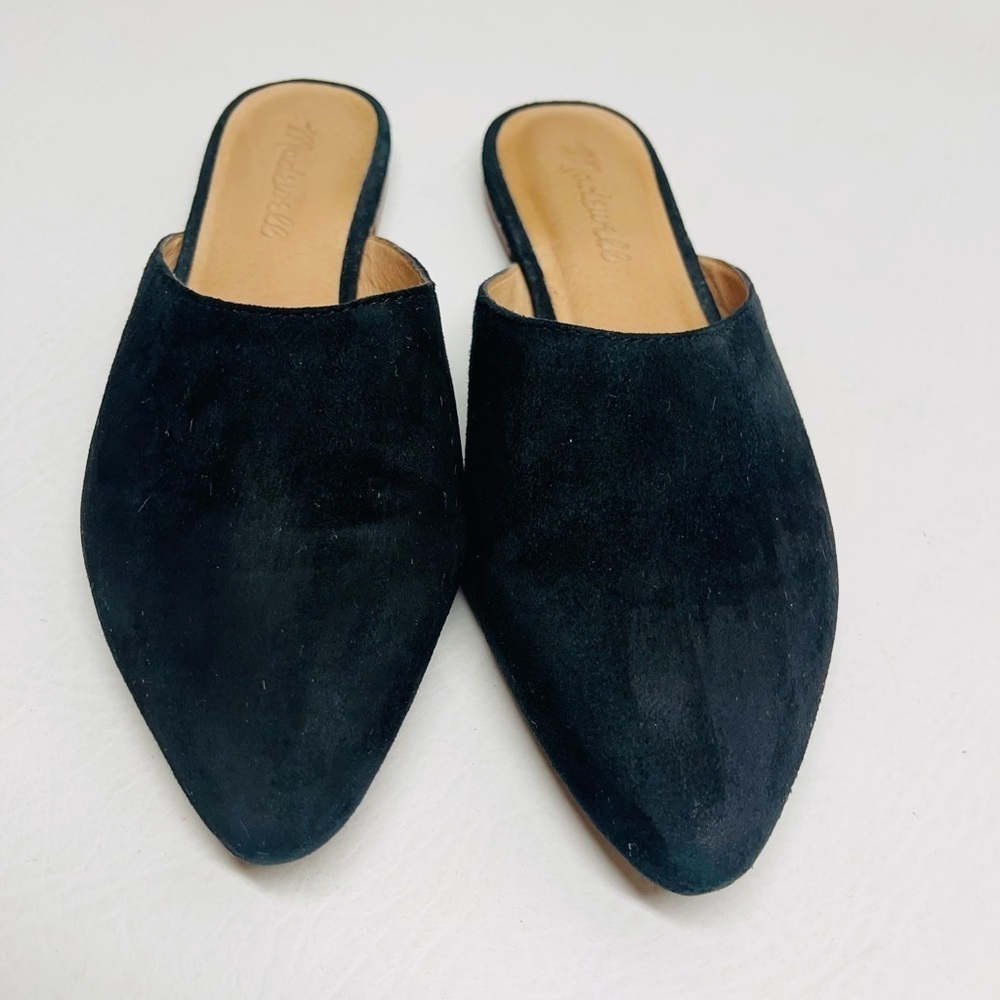 Madewell Remi suede mule in black sz 6